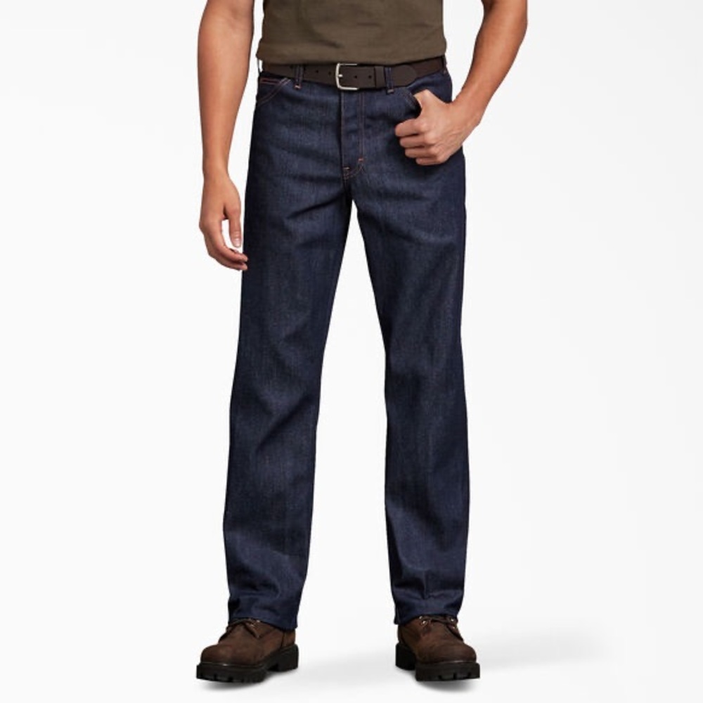 Mens Dickies Jeans 33x34 Regular Straight Fit Denim NWT Fits Over Boots